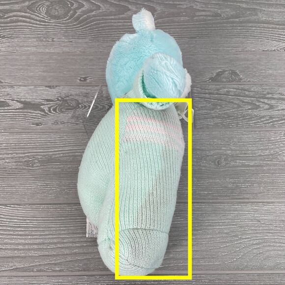 Vintage 1987 Applause Blue Cuddle Up Bear Cub Plush Chime Rattle in Knit Sweater - Picture 9 of 9